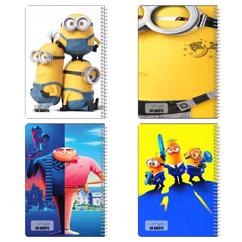 دفتر نقاشي 50 برگ کارنيکا طرح Despicable Me کد 38808 مجموعه 4 عددی