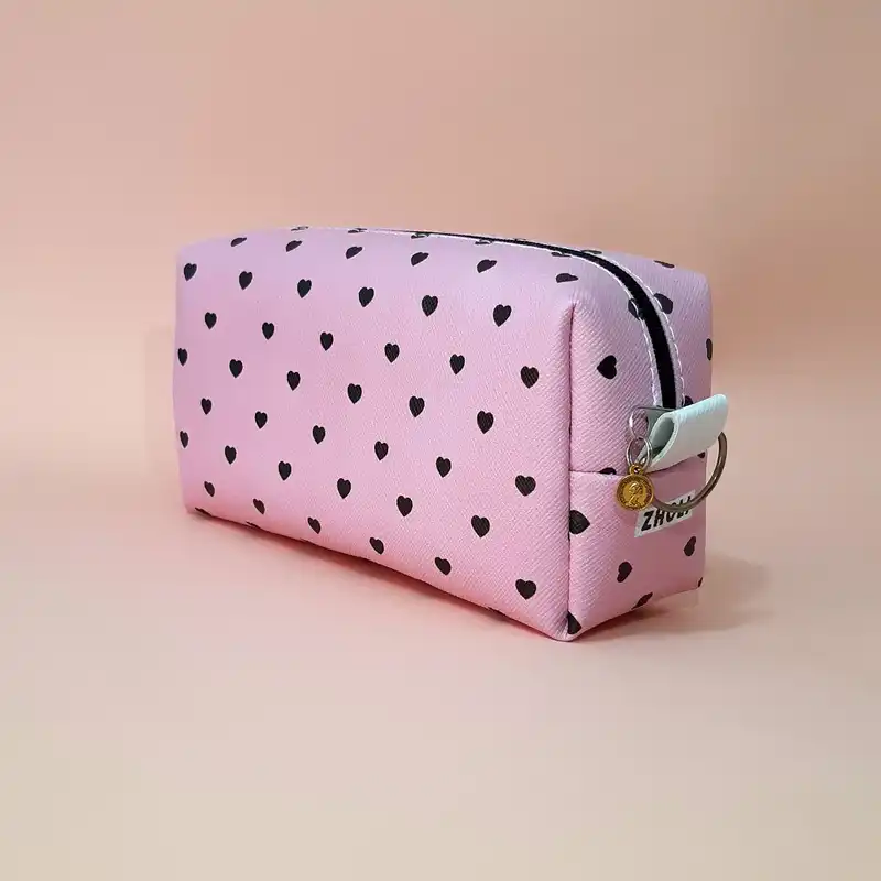 کیف لوازم آرایش زنانه طرح قلب مدل 003 مجموعه 3 عددی