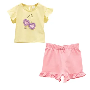 ست تی شرت آستین کوتاه و شلوارک دخترانه ال سی وایکیکی مدل S1HP83Z1-KTM-C146