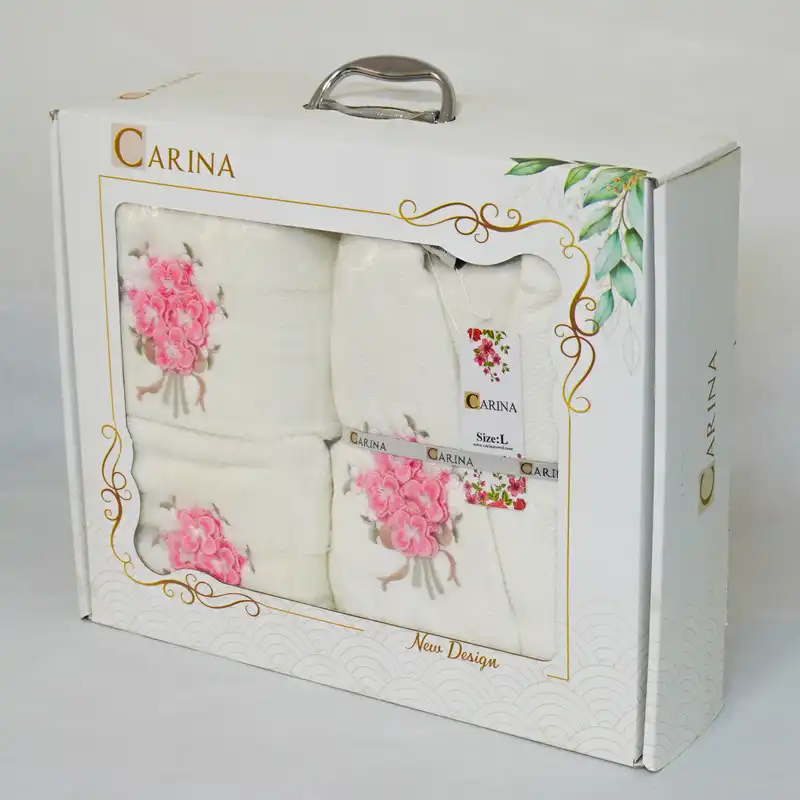 ست حوله پالتویی کارینا مدل ویولت کد 02 مجموعه 6 عددی