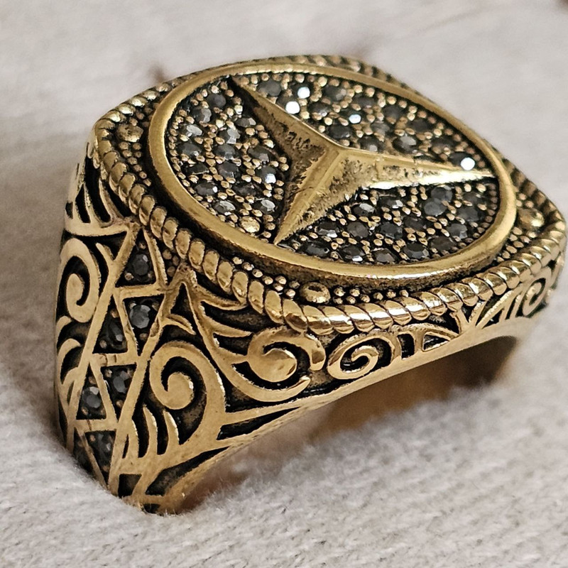 انگشتر مردانه مدل بنز کد GL215