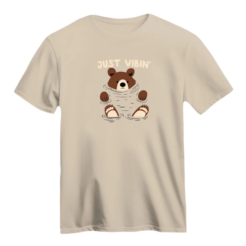 تی شرت آستین کوتاه زنانه مدل خرس قهوه ای