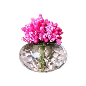 گلدان به همراه گل مصنوعی مدل کریستال اناری