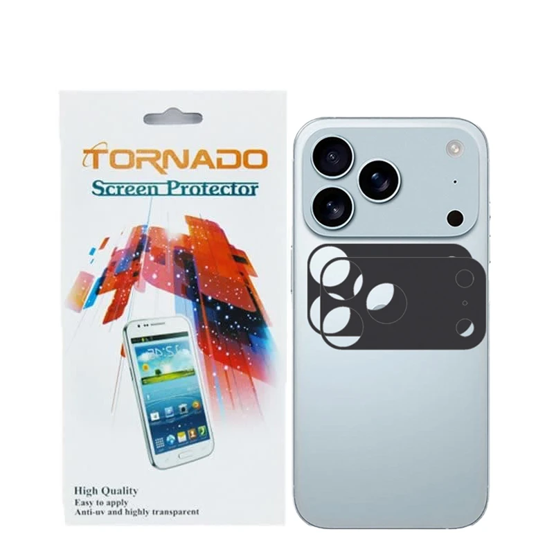 محافظ لنز دوربین تورنادو مدل قابدار مناسب برای گوشی موبایل اپل iPhone 17 Pro Max بسته 2 عددی