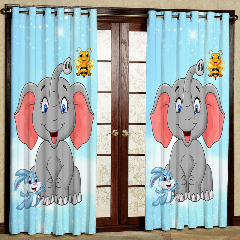 پرده مدل فیل و زنبور هازان پانچی کد 4393 سایز 140x200 سانتی متر