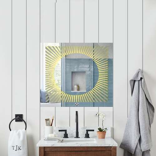 آینه سرویس بهداشتی طرح لمسی مدل 50x50 D01