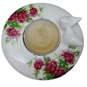 جاشمعی سرامیکی طرح گل سرخ مدل جام کد 4564486