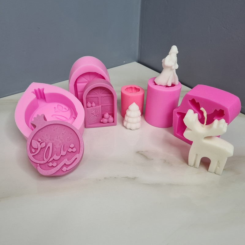 قالب شمع مدل ست مناسبتی شب یلدا و کریسمس کد C05 مجموعه 5 عددی