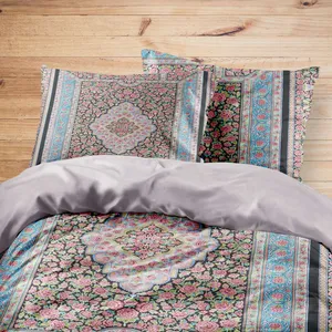 سرویس روتختی مدوپد طرح فرش قم حصیری ترنجی مدل C-Ghom100 یک نفره 4 تکه