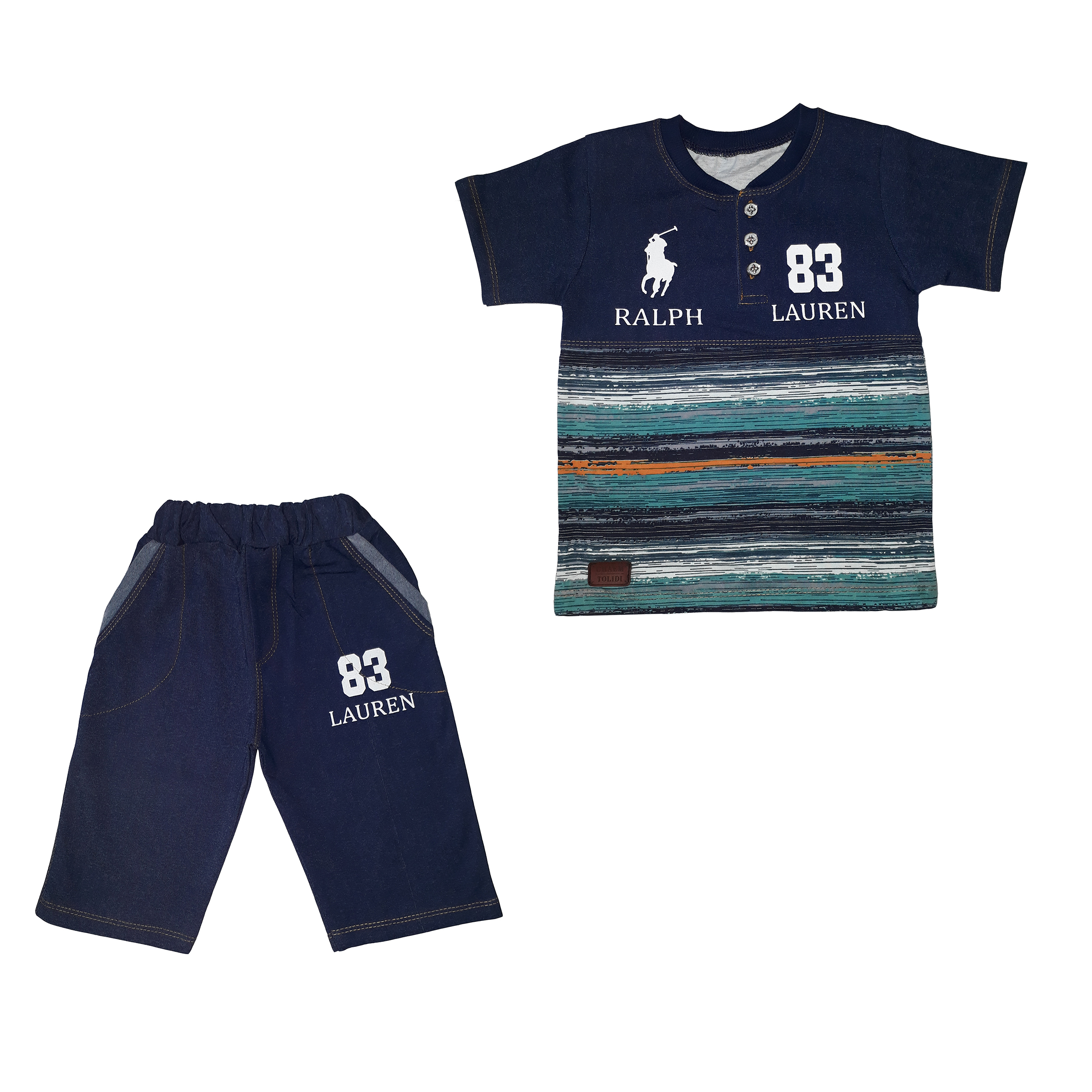 ست تی شرت و شلوارک پسرانه کد A-01