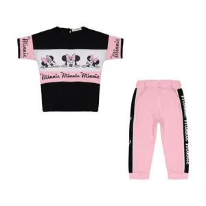 ست تی شرت آستین کوتاه و شلوارک دخترانه مدل میکی موس رنگ صورتی