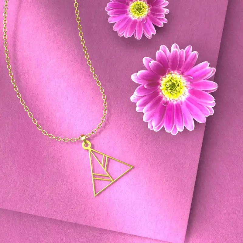 گردنبند طلا 18 عیار زنانه مدوپد مدل مثلث کد F3-1-1022