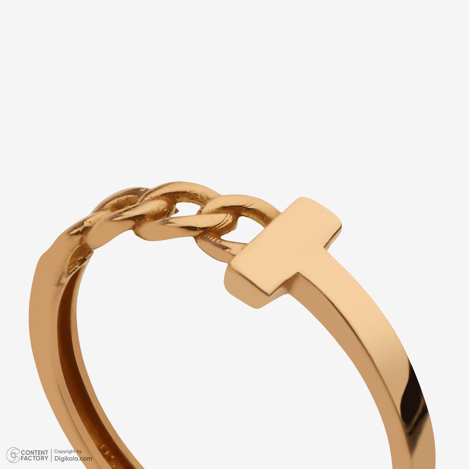انگشتر طلا 18 عیار زنانه با طرح کارتیه حافا گلد مدل r013 سایز 56 -  - 4