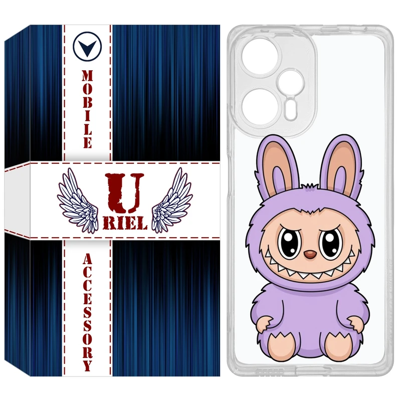 کاور یوریل مدل Clear کد 130 طرح لبوبو Labubu مناسب برای گوشی موبایل شیائومی Poco F5