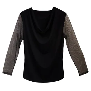 بلوز آستین بلند زنانه مدل یقه شل آستین لانه زنبوری