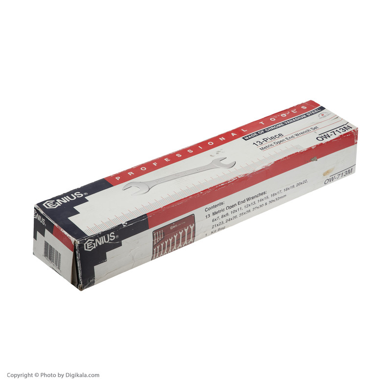 مجموعه 13 عددی آچار دوسر تخت جنیوس مدل OW-713M کد 13 مجموعه 13 عددی آچار دوسر تخت جنیوس مدل OW-713M کد 13