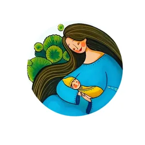 بشقاب دیوارکوب سفالی طرح مادرانه