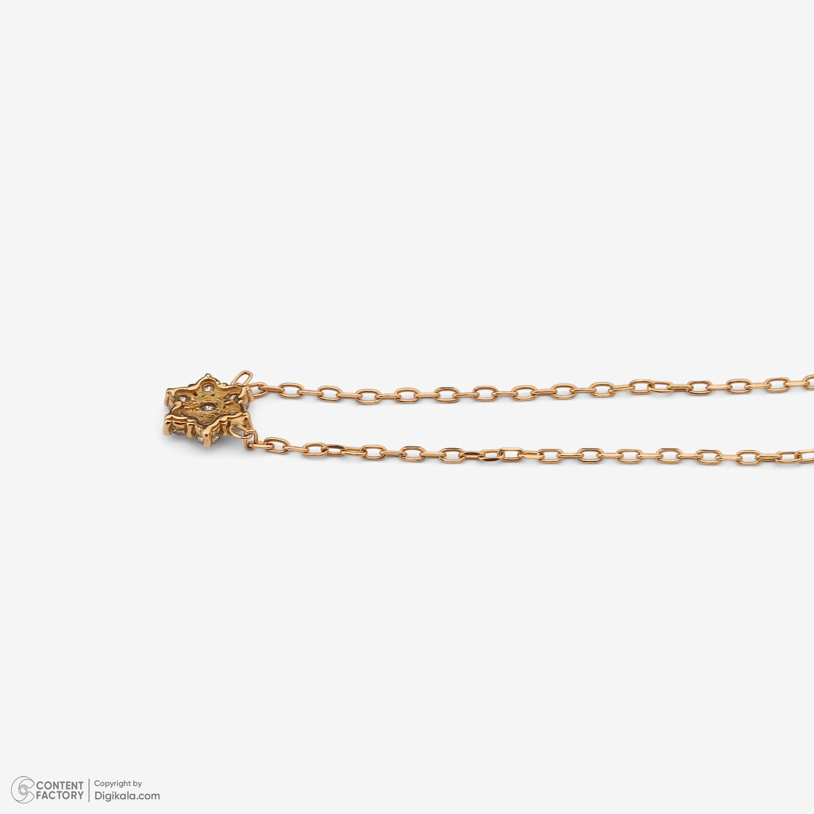 گردنبند طلا 18 عیار زنانه با زنجیر حلقهای (فلامینگو) ماوی گالری مدل فلاور - - 4