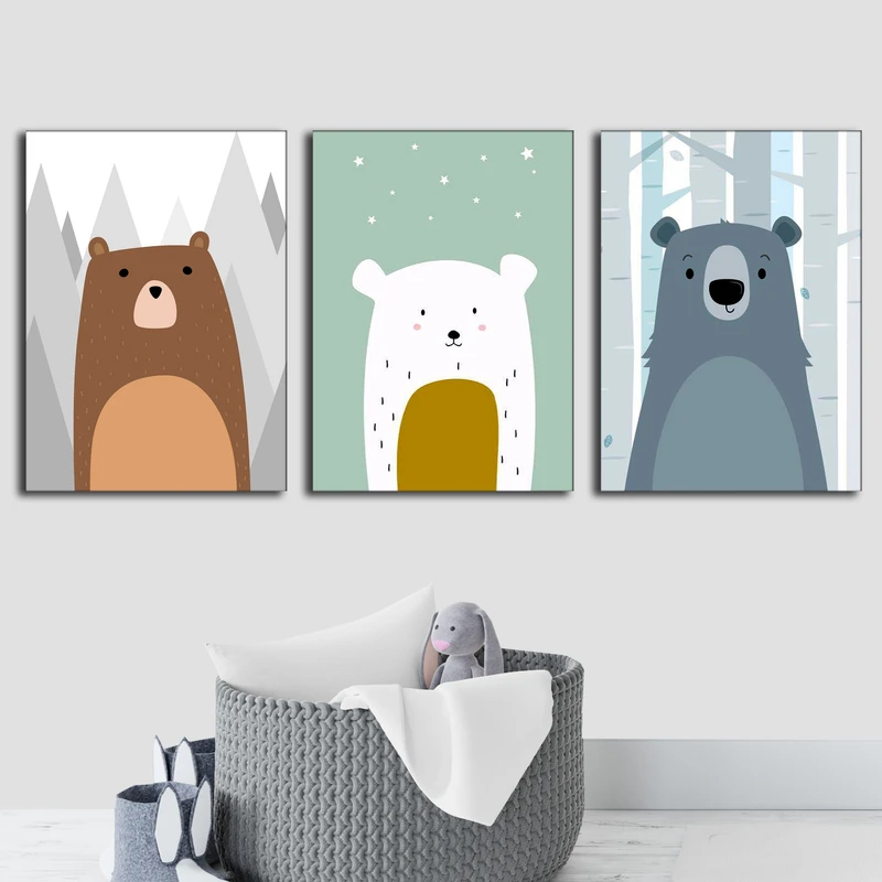 تابلو اتاق کودک آرت سون مدل K011 مجموعه 3 عددی