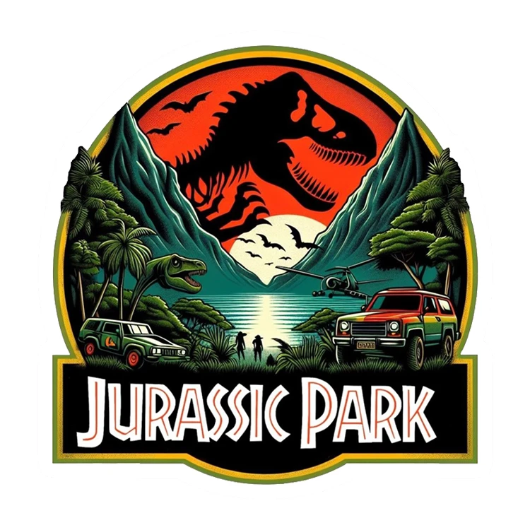 استیکر پارچه و لباس پاد آفرین مدل پارک ژوراسیک کد 1844
