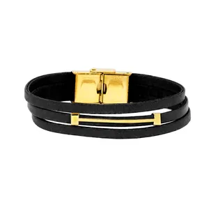 دستبند طلا 18 عیار مردانه مدل پلاک