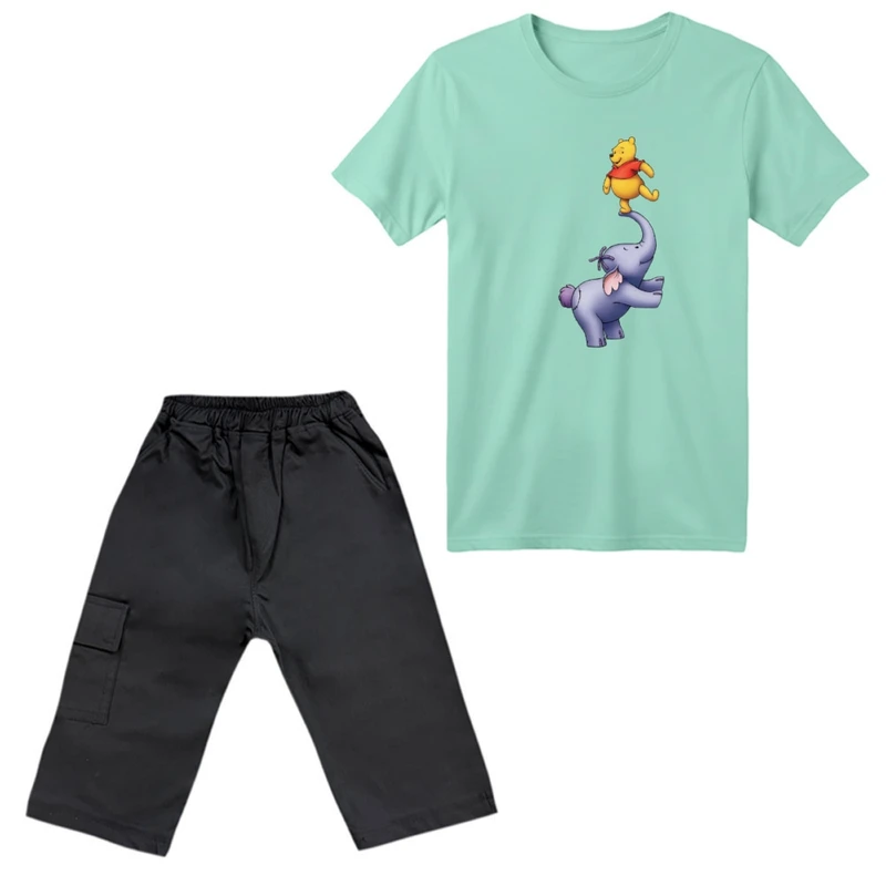 ست تی‌شرت آستین کوتاه و شلوارک پسرانه مدل پو کد ۲۶