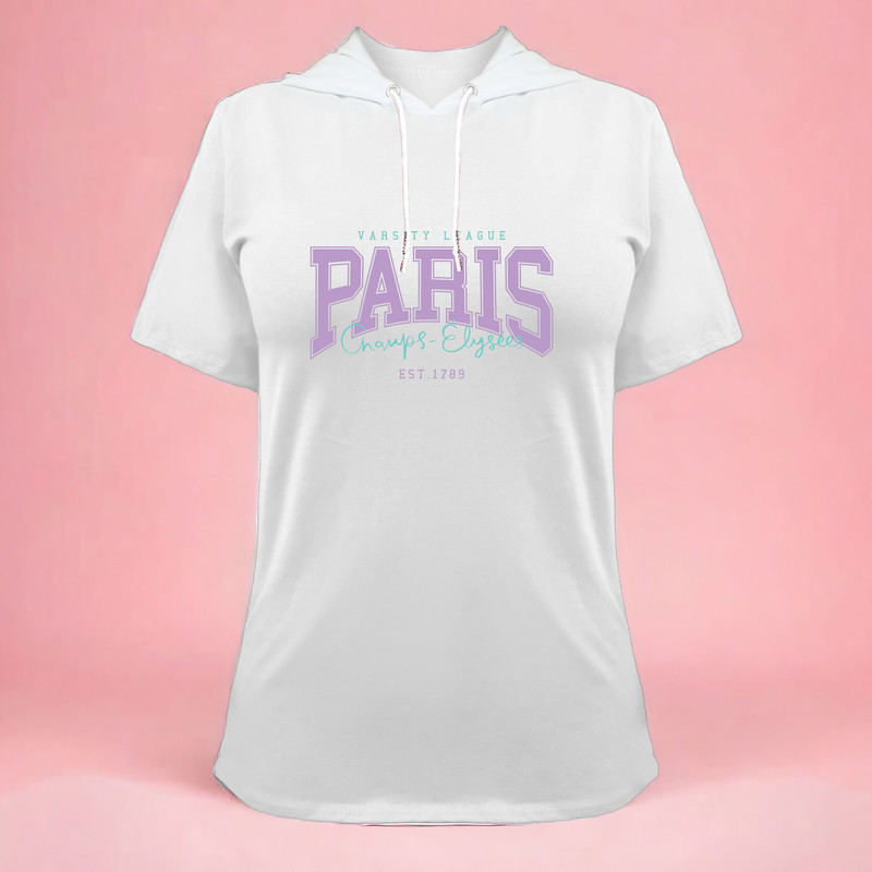 تی شرت کلاه دار آستین کوتاه زنانه مدل G140209231 رنگ سفید