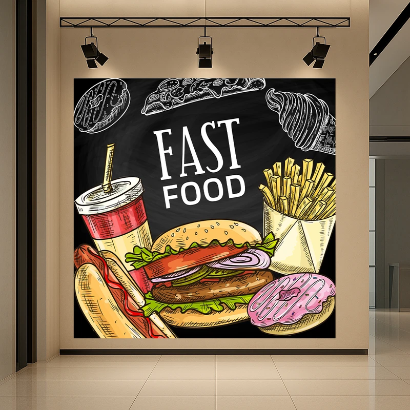 تابلو بوم طرح فست فود مدل خوشمزه کد PD1311248