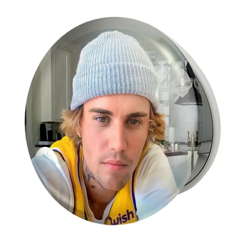 آینه جیبی خندالو طرح جاستین بیبر مدل تاشو کد 19023