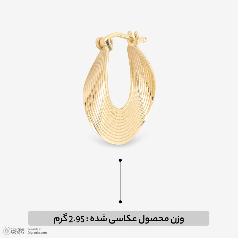 گوشواره کلیپسی طلا 18 عیار زنانه جواهری راز مدل E255-9