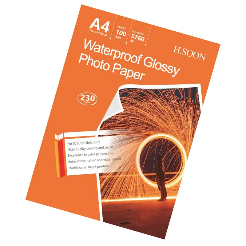 کاغذ چاپ عکس فتوگلاسه اچ.سون مدل 230GR سایز A4 بسته 100 عددی