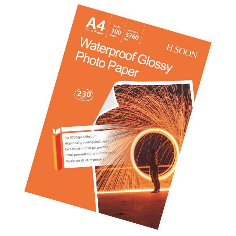 کاغذ چاپ عکس فتوگلاسه اچ.سون مدل 230GR سایز A4 بسته 100 عددی