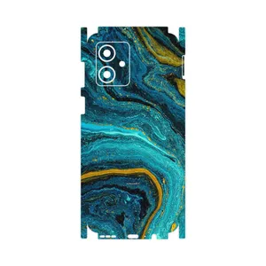 MAHOOT Turquoise marblewith golden streaks-FullSkin Cover Sticker for Motorola Moto G54