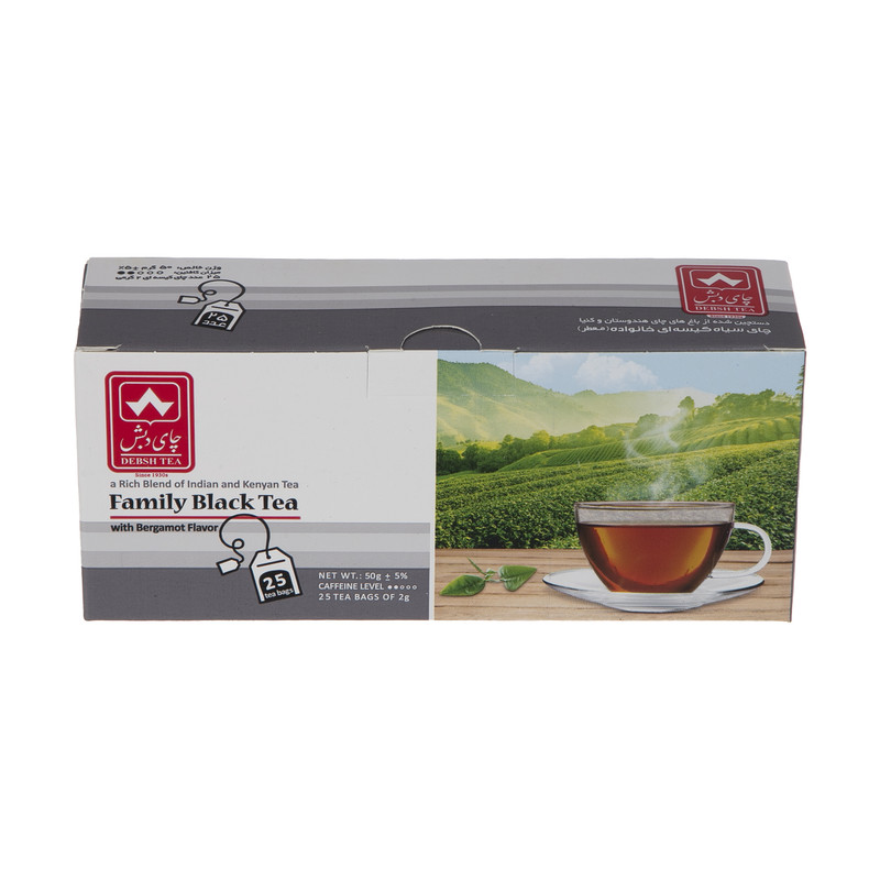 چای سیاه کیسه ای معطر خانواده دبش - 50 گرم بسته 25 عددی