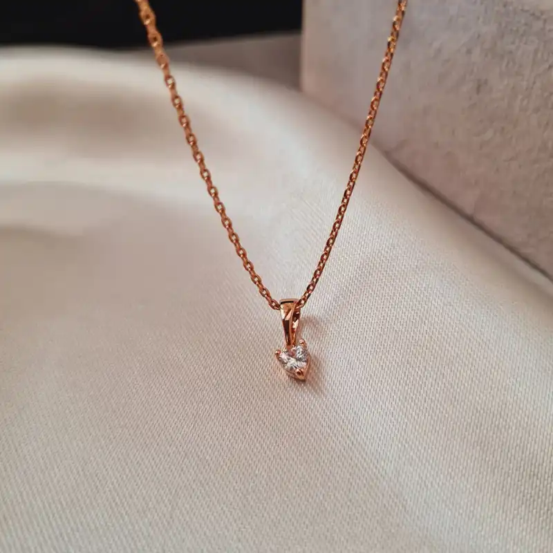 گردنبند زنانه ژوپینگ مدل قلب نگینی مینیمال کد ss