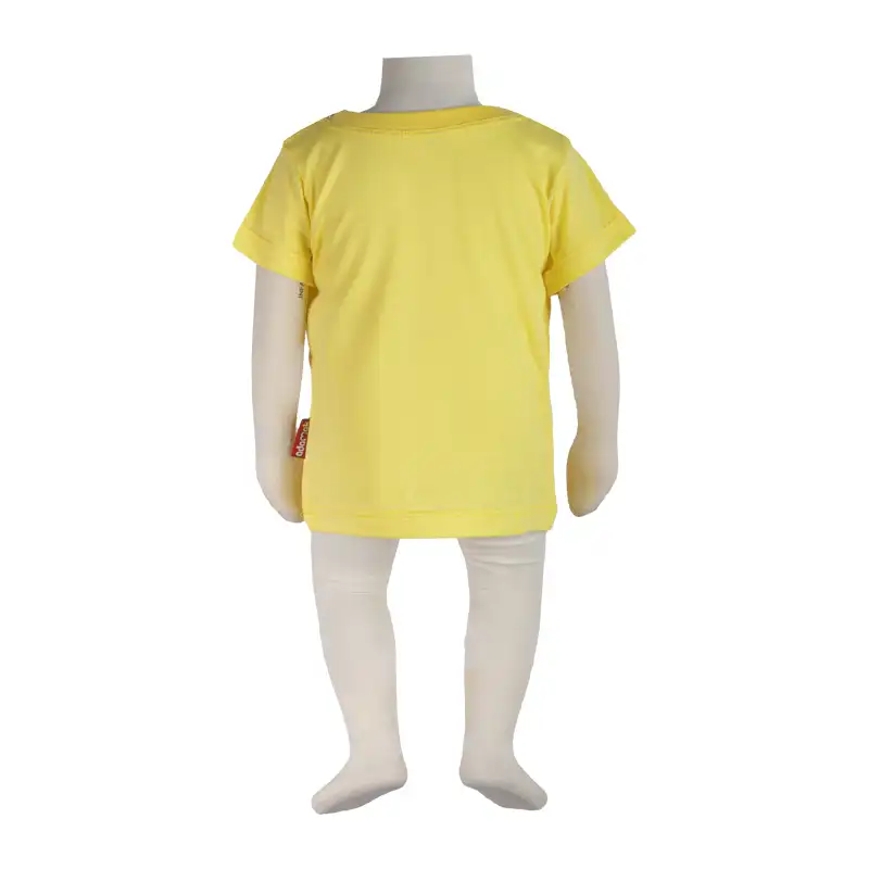 تی شرت آستین کوتاه نوزادی آدمک مدل تایگر کد 140019 رنگ لیمویی