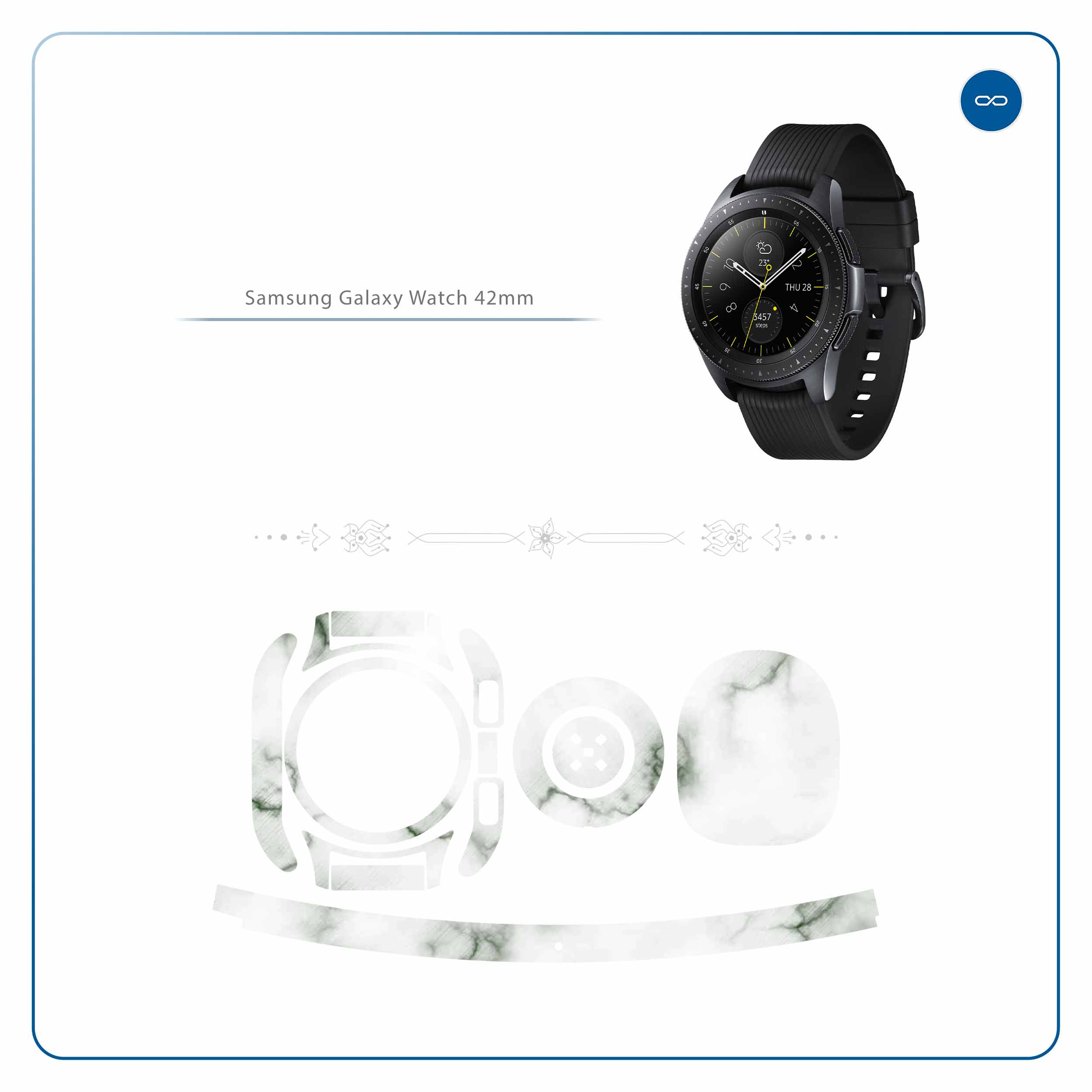 برچسب ماهوت طرح Blanco-Smoke-Marble مناسب برای ساعت هوشمند سامسونگ Galaxy Watch 42mm