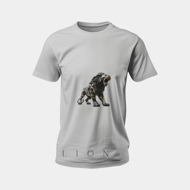 تی شرت آستین کوتاه مردانه مدل فیت طرح Lions