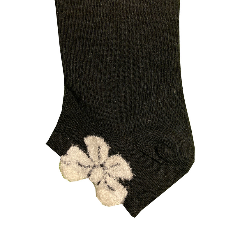 جوراب ساق کوتاه زنانه دون دزا مدل پنبه بوکله دار طرح پاپیون کد 001