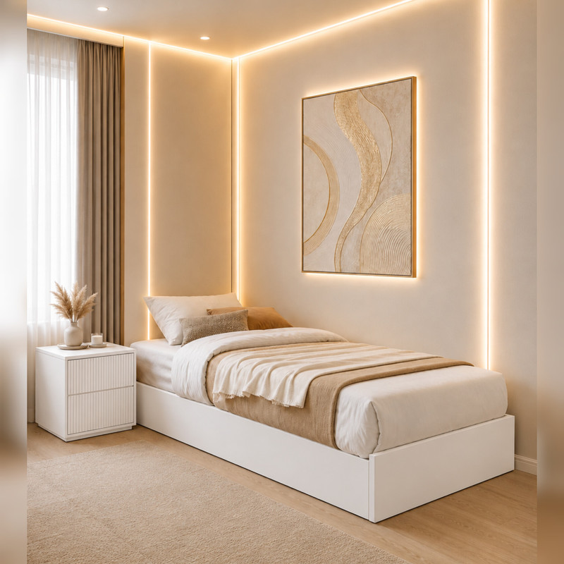 تخت‌خواب ملامینه یک نفره مدل B70 سایز 90 * 200 سانتی‌متر