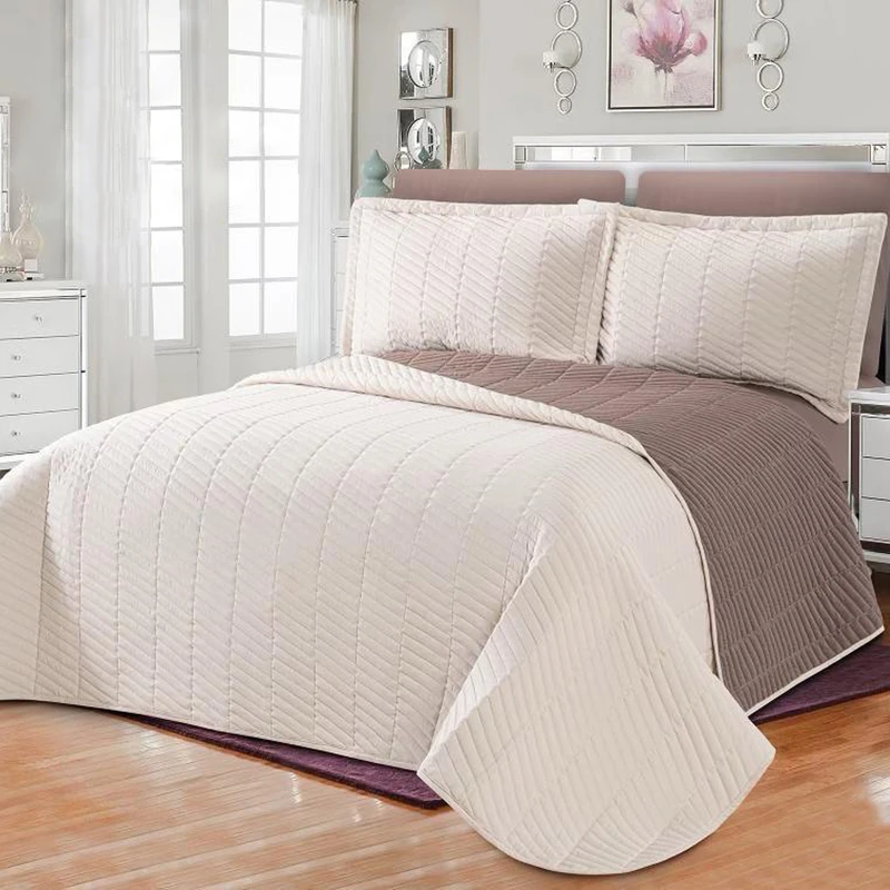 سرویس روتختی مدل پنبه دوزی راه راه دو نفره 6 تکه