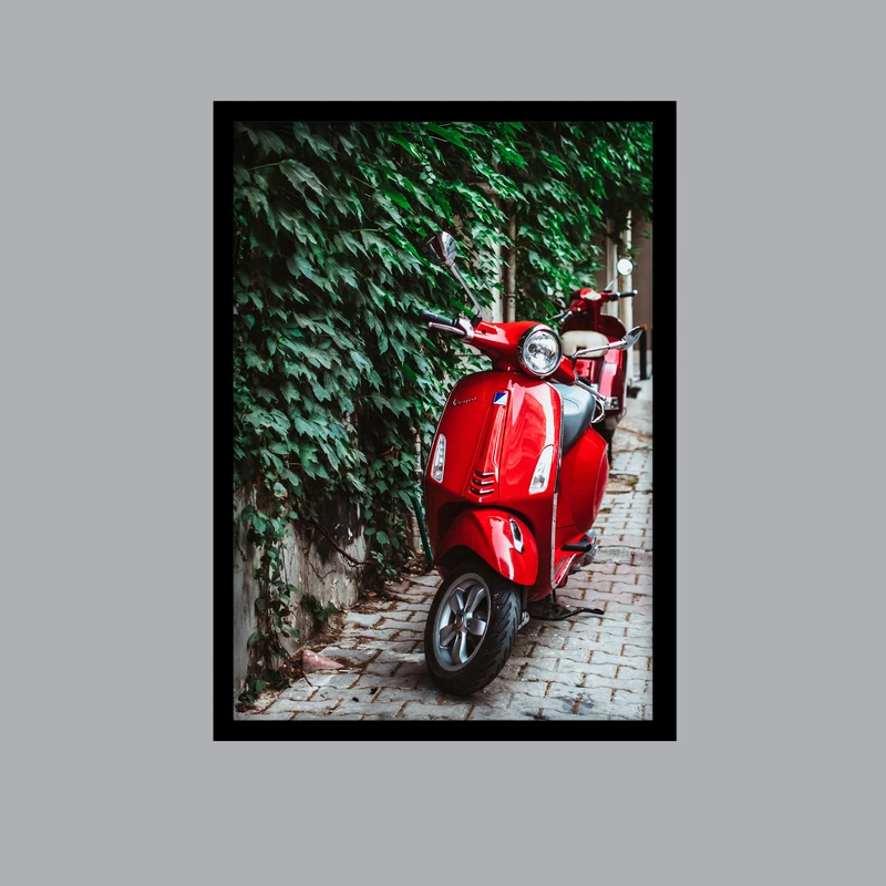 تابلو لیلیان طرح موتور وسپا کد LA-G10214-2 فریم مشکی