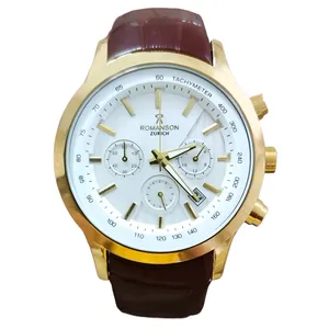 ساعت مچی عقربه‌ای مردانه رومانسون مدل سه موتوره فعال کرنوگراف بند چرمی