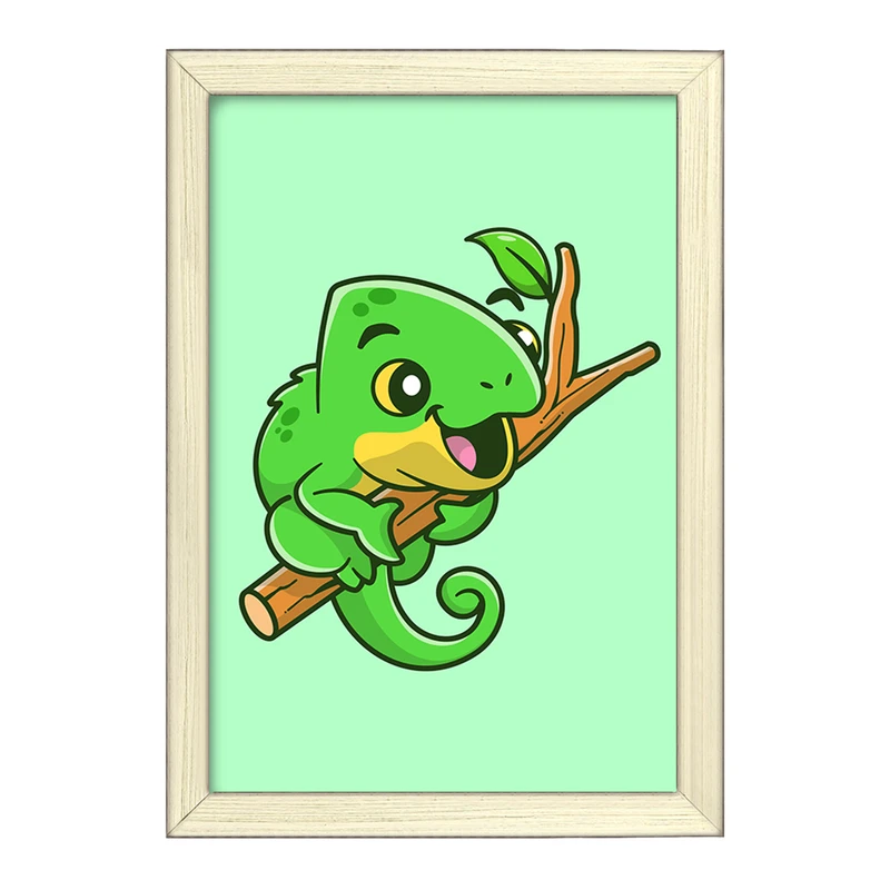 تابلو خندالو طرح حیوانات بامزه آفتاب پرست کد 29690