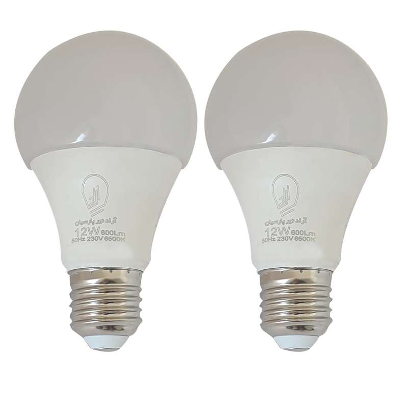لامپ ال ای دی 12 وات آراد نور پارسیان کد NA12GA پایه E27 بسته 2 عددی