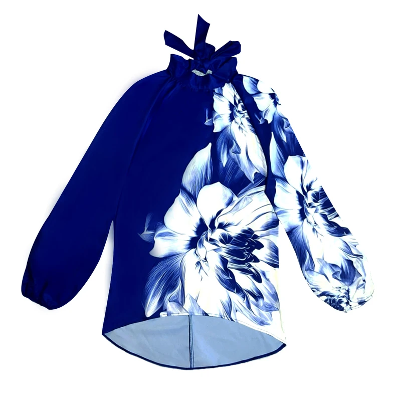 بلوز آستین بلند یقه بندی زنانه شین مدل نهال Sh-46