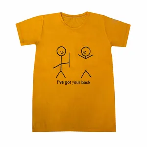 تی شرت آستین کوتاه زنانه مدل آدمک رنگ زرد