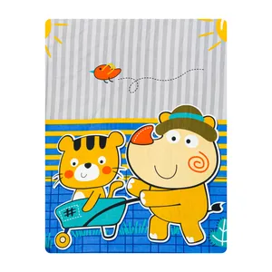 ملحفه میکرو کودک آدنو مدل Best friend کد MC17 سایز 100x150 سانتی متر