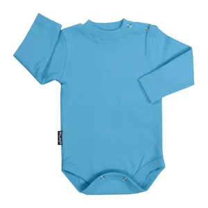  بادی آستین بلند نوزادی آدمک کد 17100 رنگ  فیروزه ای