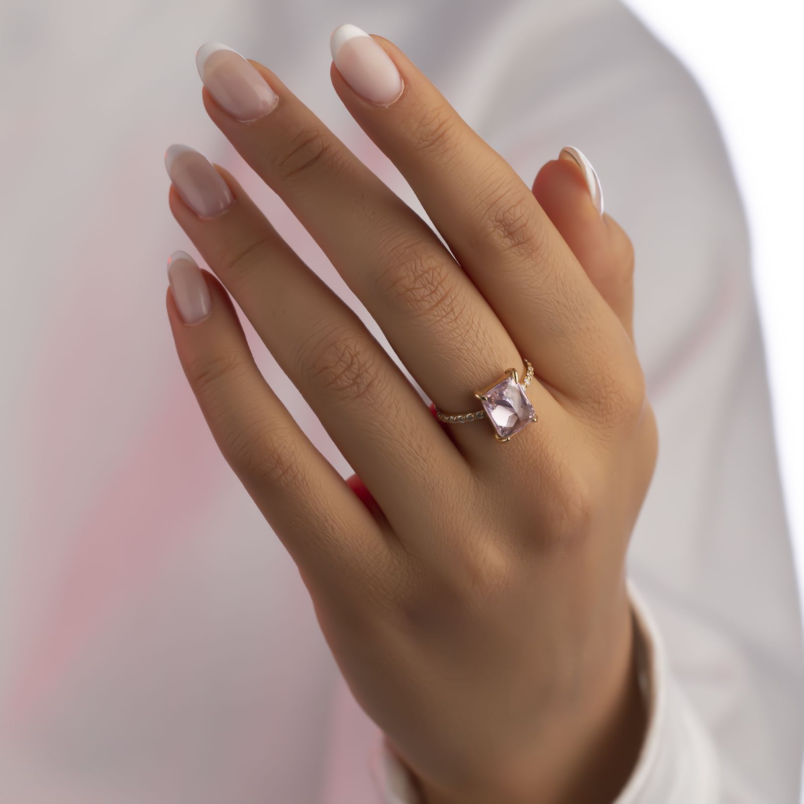 انگشتر طلا 18 عیار زنانه پرسته مدل رئا کد WR424 سایز 56 - - 2